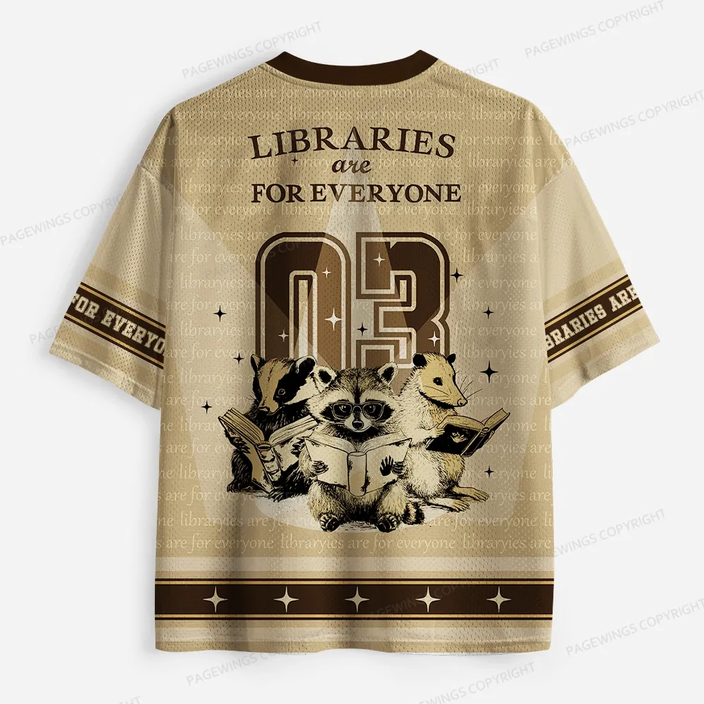 Pagewings Libraries Are For Everyone Unisex Mesh Jersey