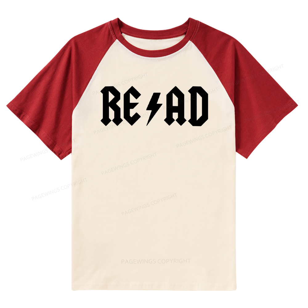 Pagewings Read Back In The Library "rock And Roll Raglan T-shirt