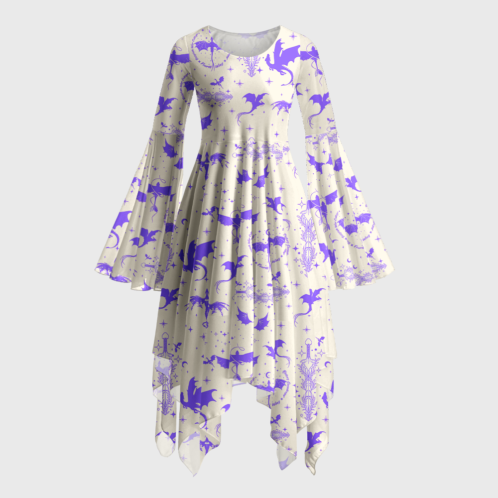 Pagewings Fantasy Bookish Bell Sleeve Dress