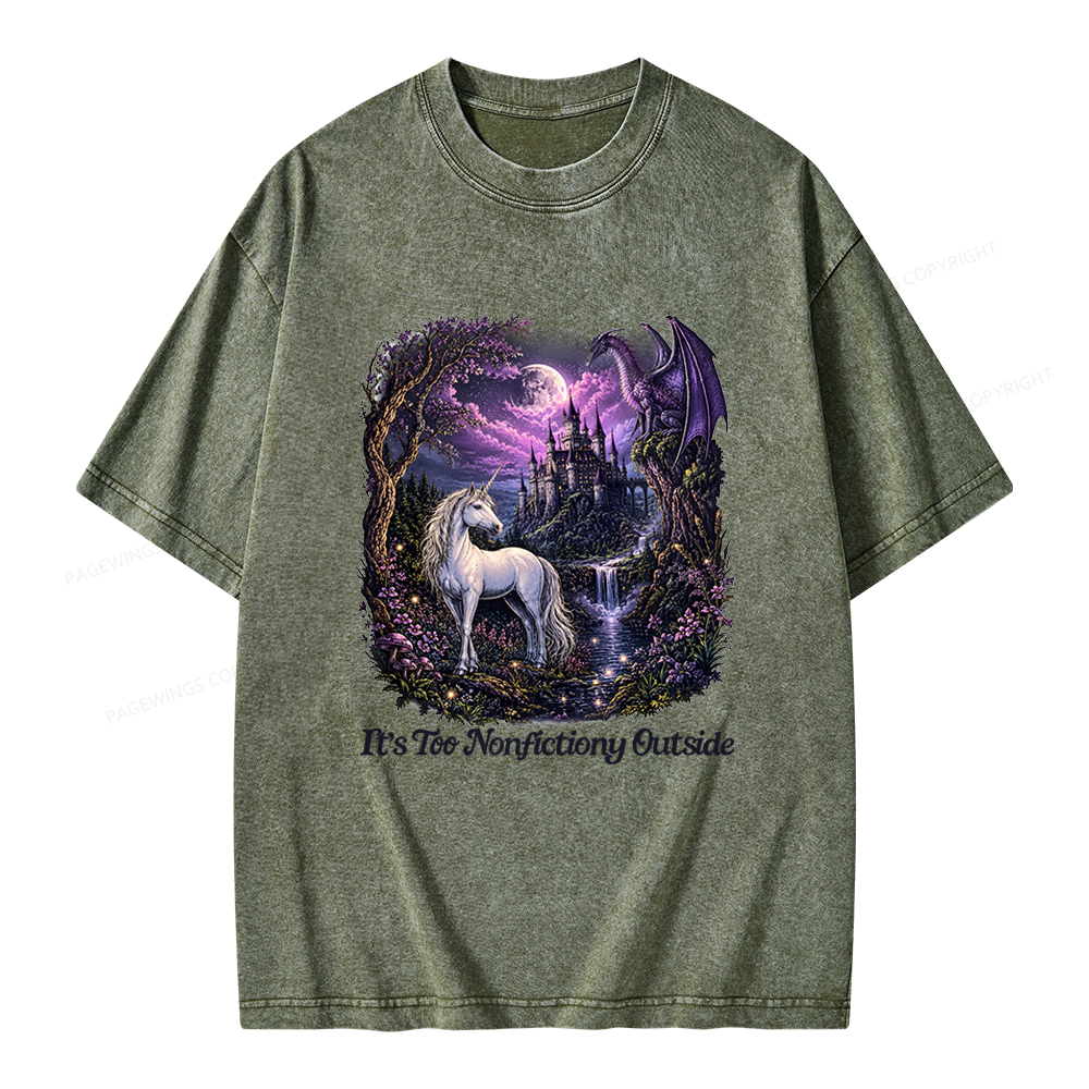 Pagewings 90s Fantasy Unisex Washed T-shirt