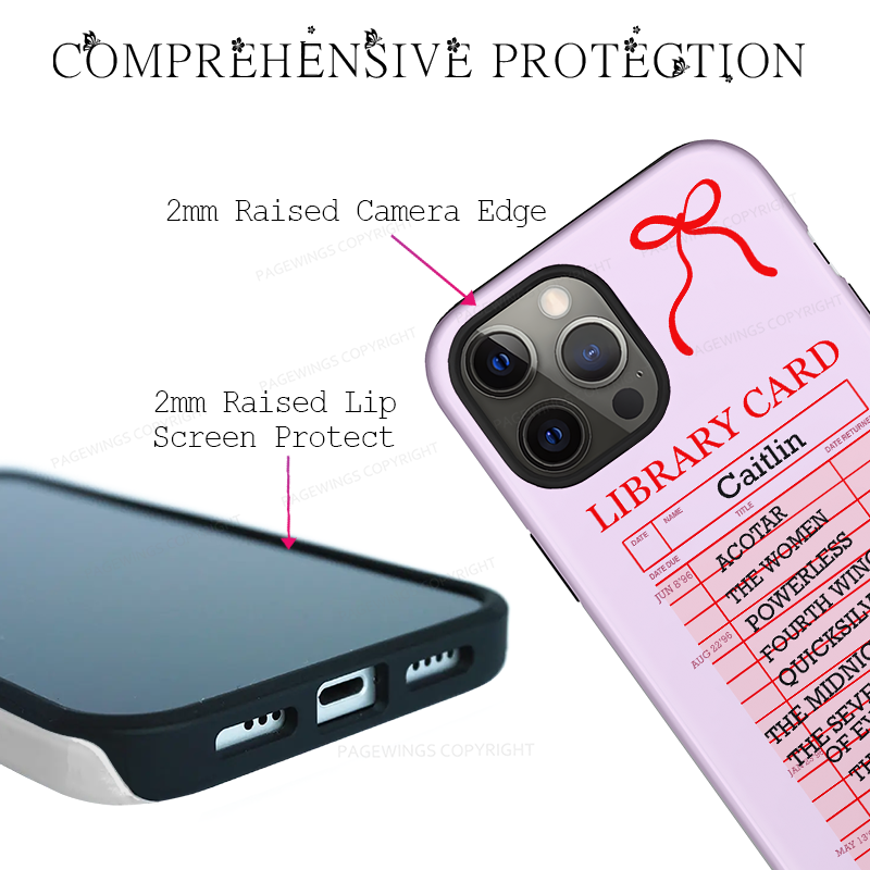 Pagewings Personalized Library Card Book Shelf Phone Case