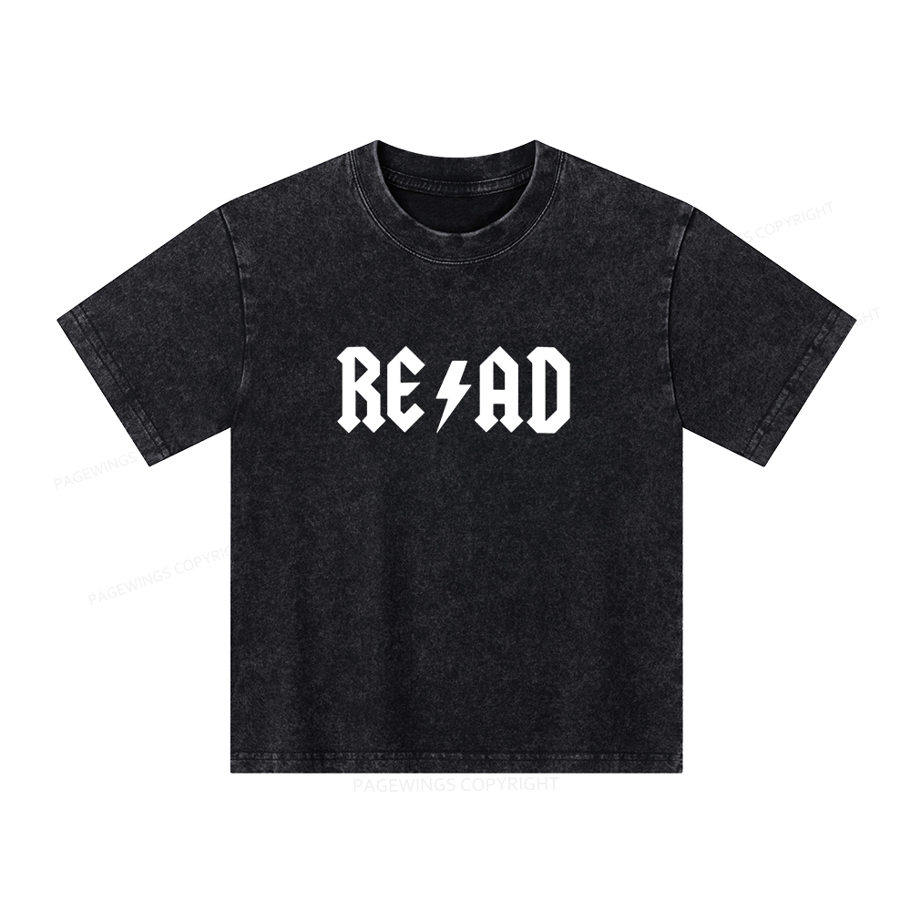 Pagewings Read Back In The Library "rock And Roll" Unisex Kids Washed T-shirt