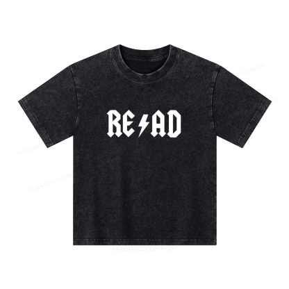 Pagewings Read Back In The Library "rock And Roll" Unisex Kids Washed T-shirt