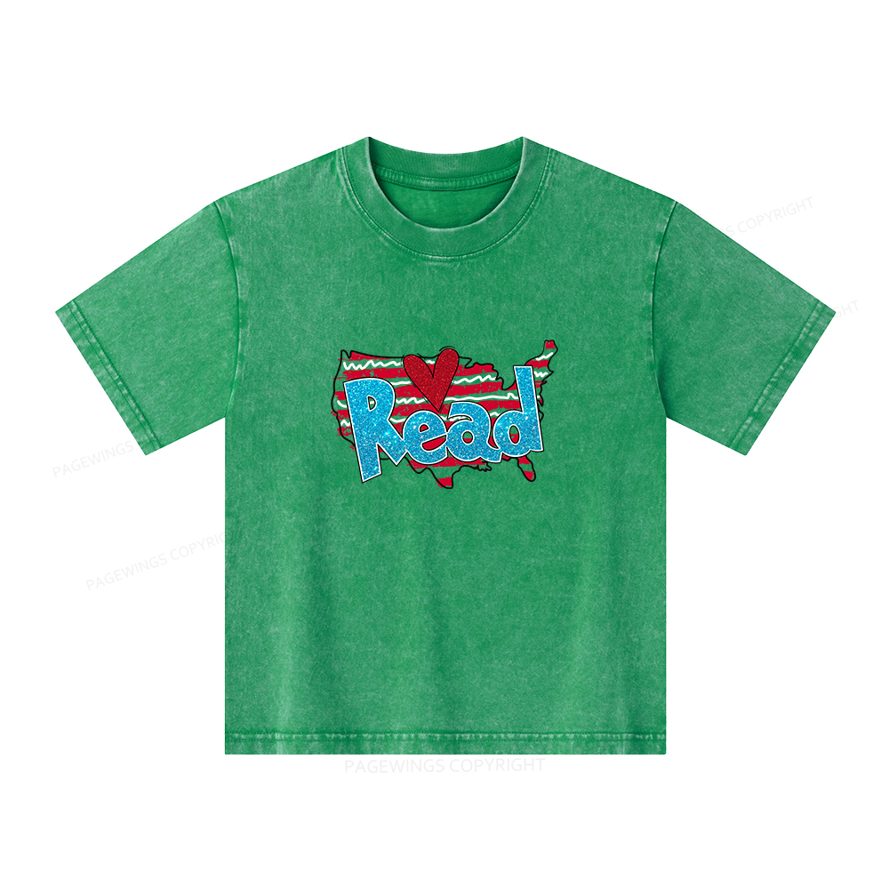 Pagewings Reading Day Shirt Unisex Kids Washed T-shirt