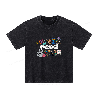 Pagewings Reading Bookish Unisex Kids Washed T-shirt