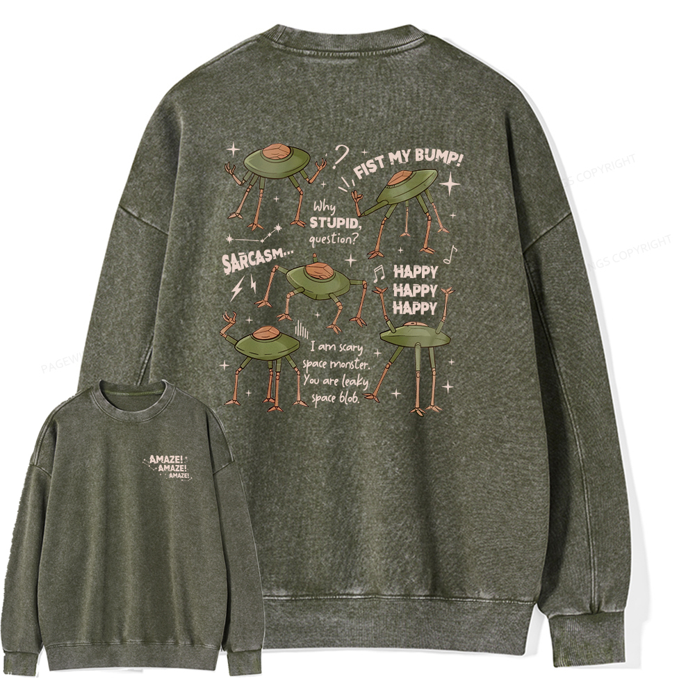 Pagewings Fantasy Bookish Rocky Amaze Unisex Washed Sweatshirt