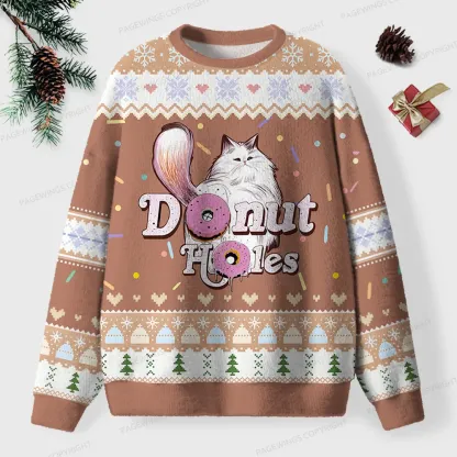 Pagewings Donut Holes Unisex Ugly Knit Sweatshirt