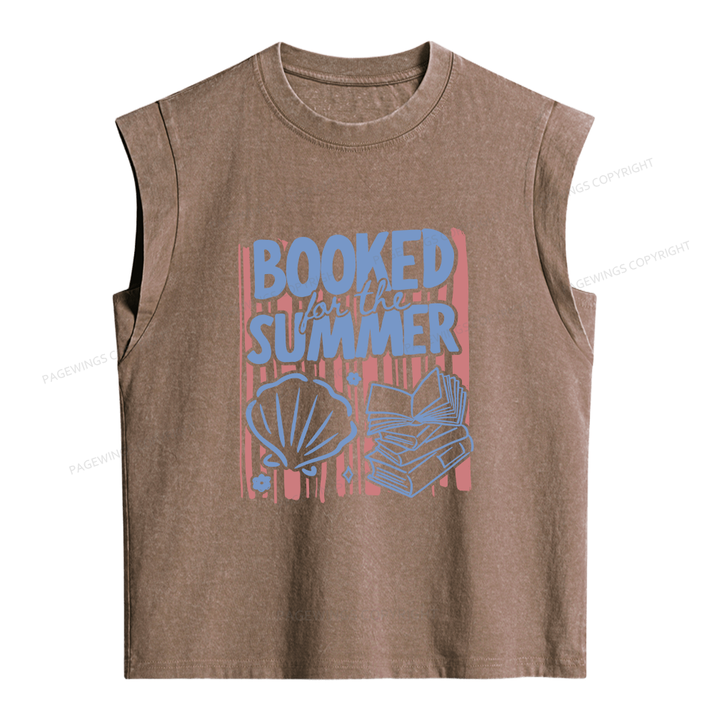 Pagewings Booked for the Summer Women's Washed Tank Top
