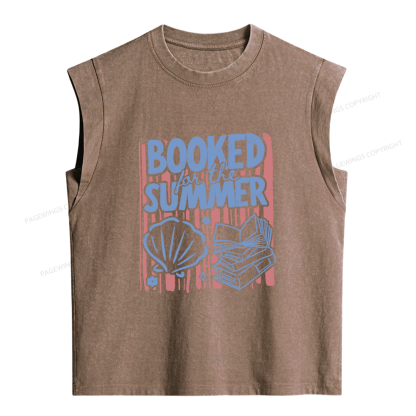Pagewings Booked for the Summer Women's Washed Tank Top