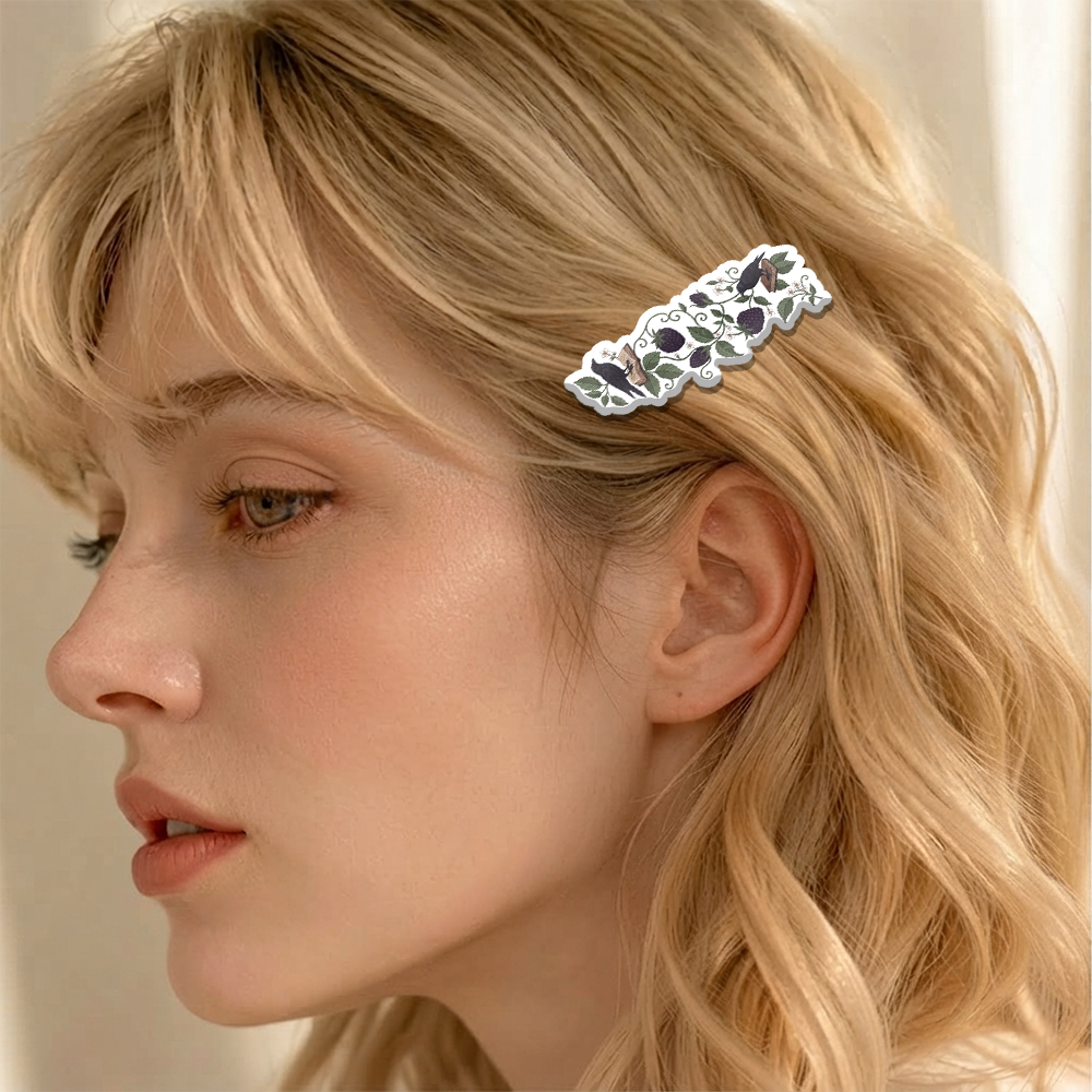 Pagewings Raven On Books Acrylic Hair Clip