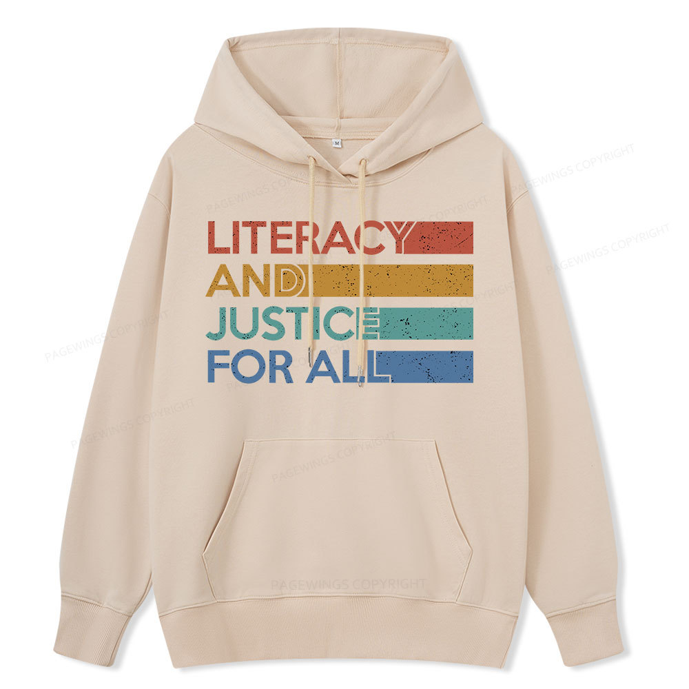 Pagewing Literacy and Justice For All Unisex Classic Hoodie