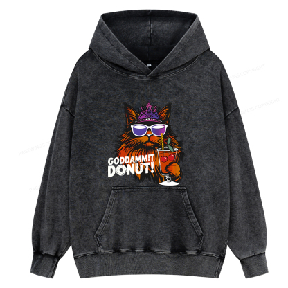 Pagewings Goddammit Donut Unisex Washed Hoodie