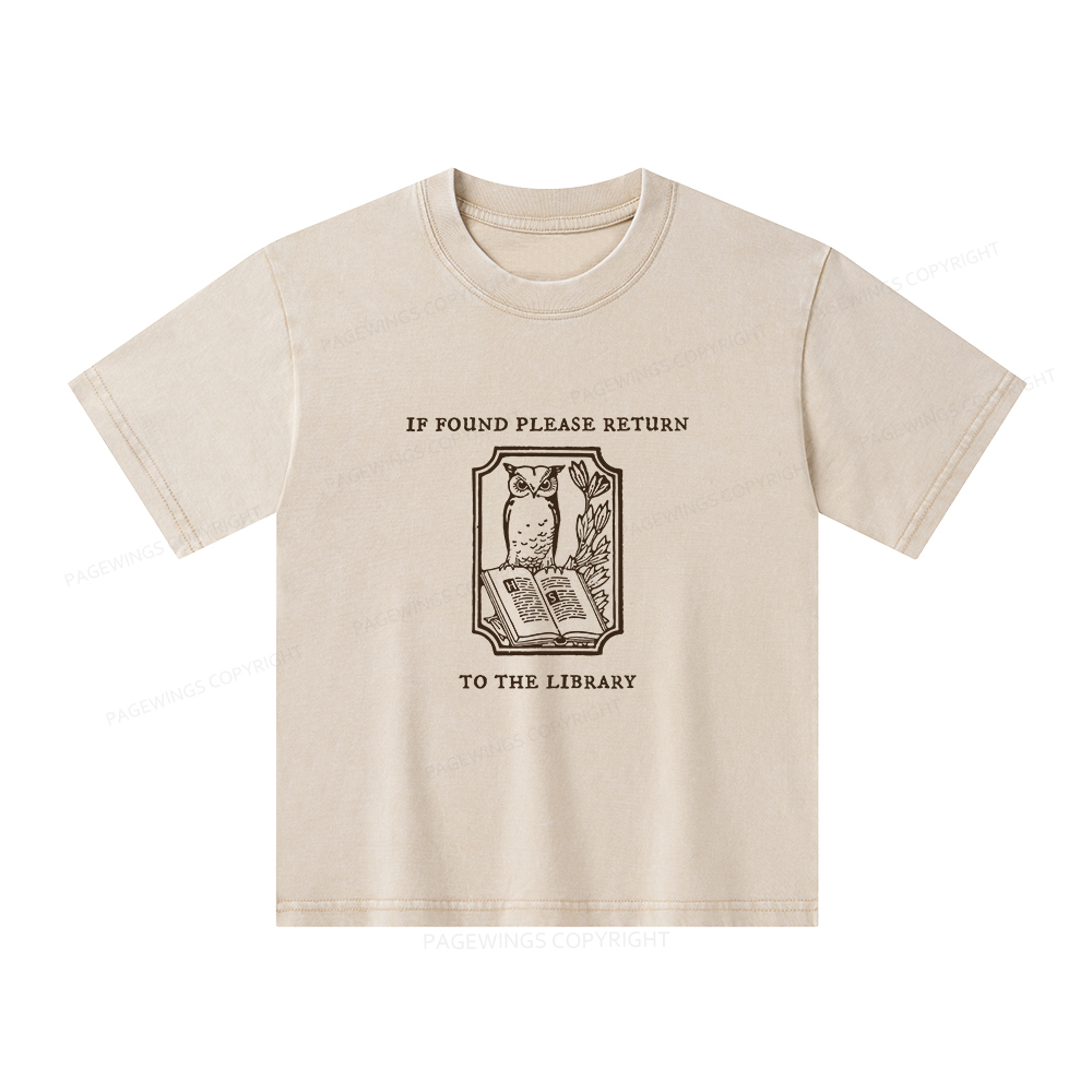 ]Pagewings Librarian Gift Owl Book Shirt Unisex Kids Washed T-shirt