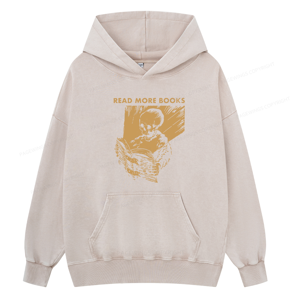 Pagewings Read More Books Unisex Washed Hoodie