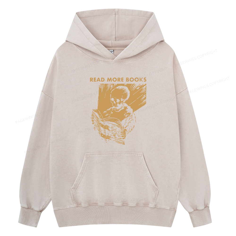 Pagewings Read More Books Unisex Washed Hoodie