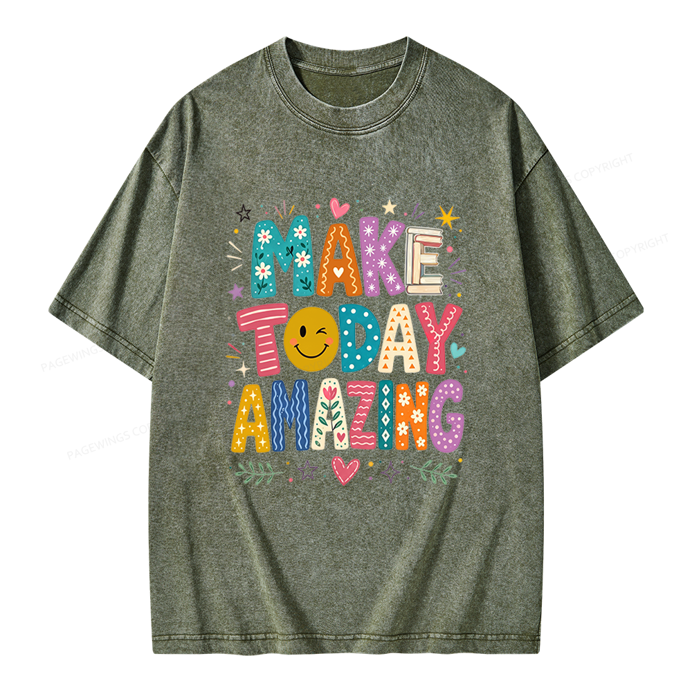 Pagewings Make Today Amazing Unisex Washed T-shirt