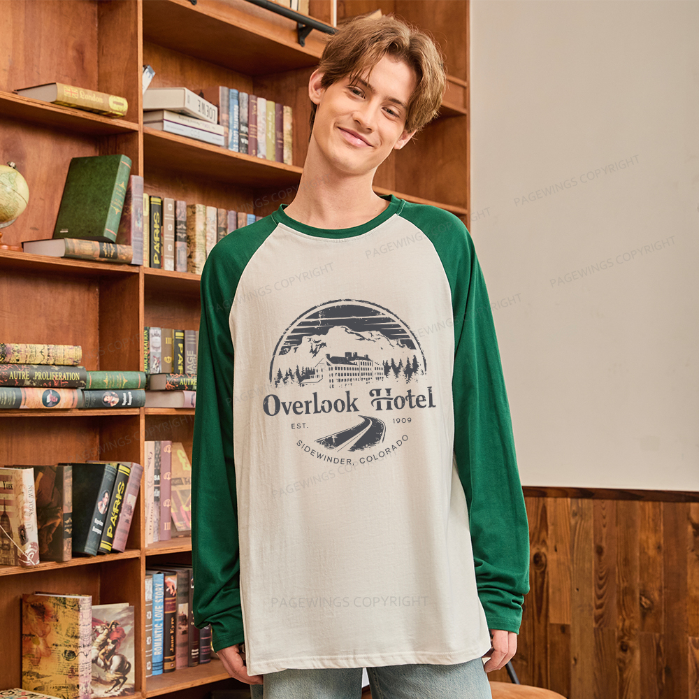 Pagewings Overlook Hotel Long Sleeve Raglan T-shirt