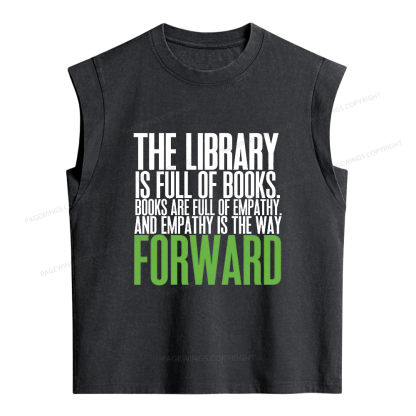 Pagewings Books Are Full of Empathy Women's Washed Tank Top