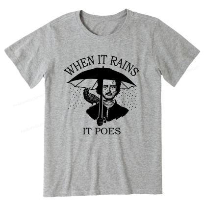 Pagewings When It Rains It Poes Unisex Classic T-shirt