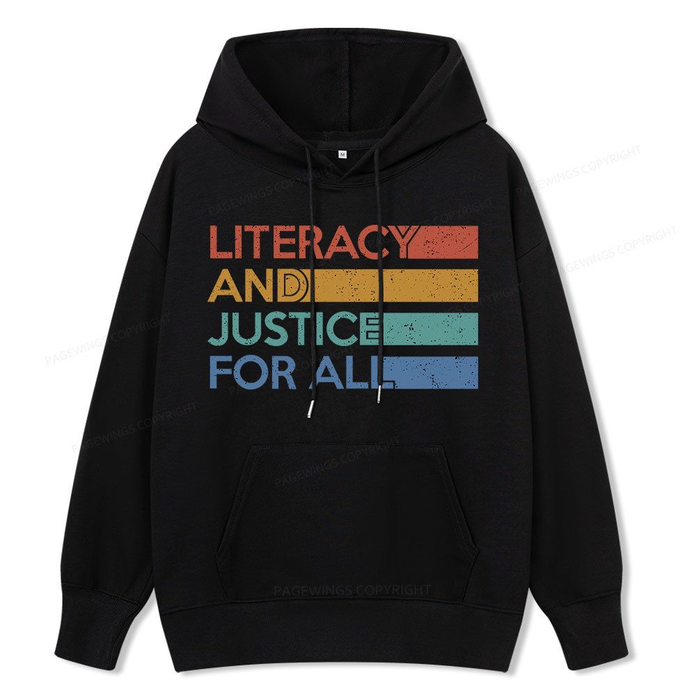 Pagewing Literacy and Justice For All Unisex Classic Hoodie