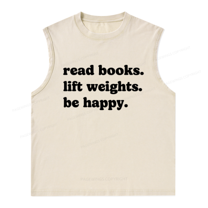 Pagewings Book Lover Gym Unisex Washed Tank Top