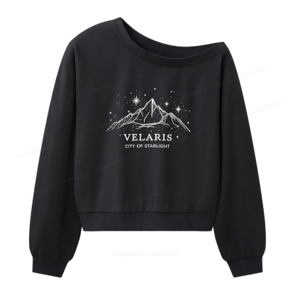 Pagewings Fantasy Reader Women Off Shoulder Sweatshirt