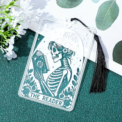 ]Pagewings The Reader Skeleton Tarot Card Acrylic Bookmark