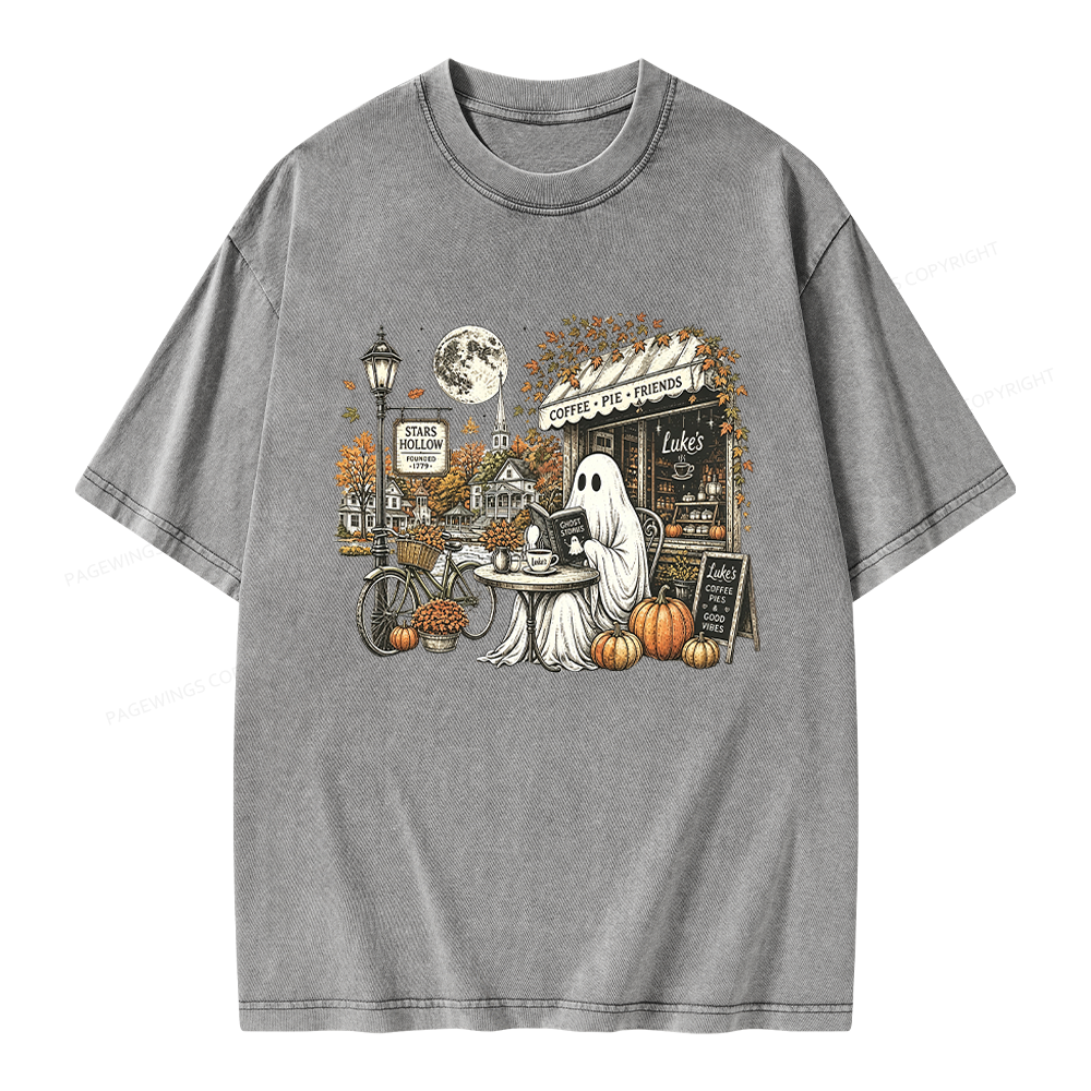 Pagewings Stars Hollow Ghost Unisex Washed T-shirt
