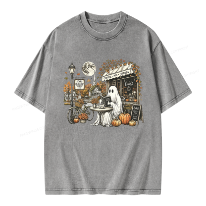 Pagewings Stars Hollow Ghost Unisex Washed T-shirt