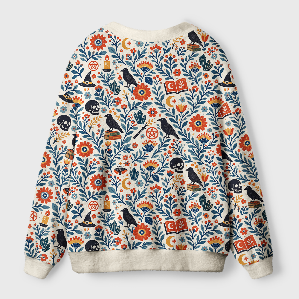 Pagewings Reading Crow Light Knit Unisex Cardigan Sweaters