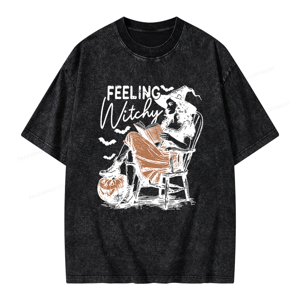 Pagewings Feeling Witchy Unisex Washed T-shirt