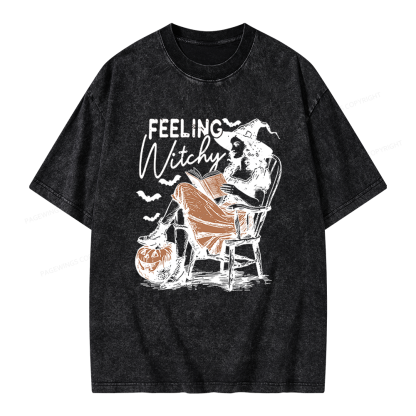 Pagewings Feeling Witchy Unisex Washed T-shirt