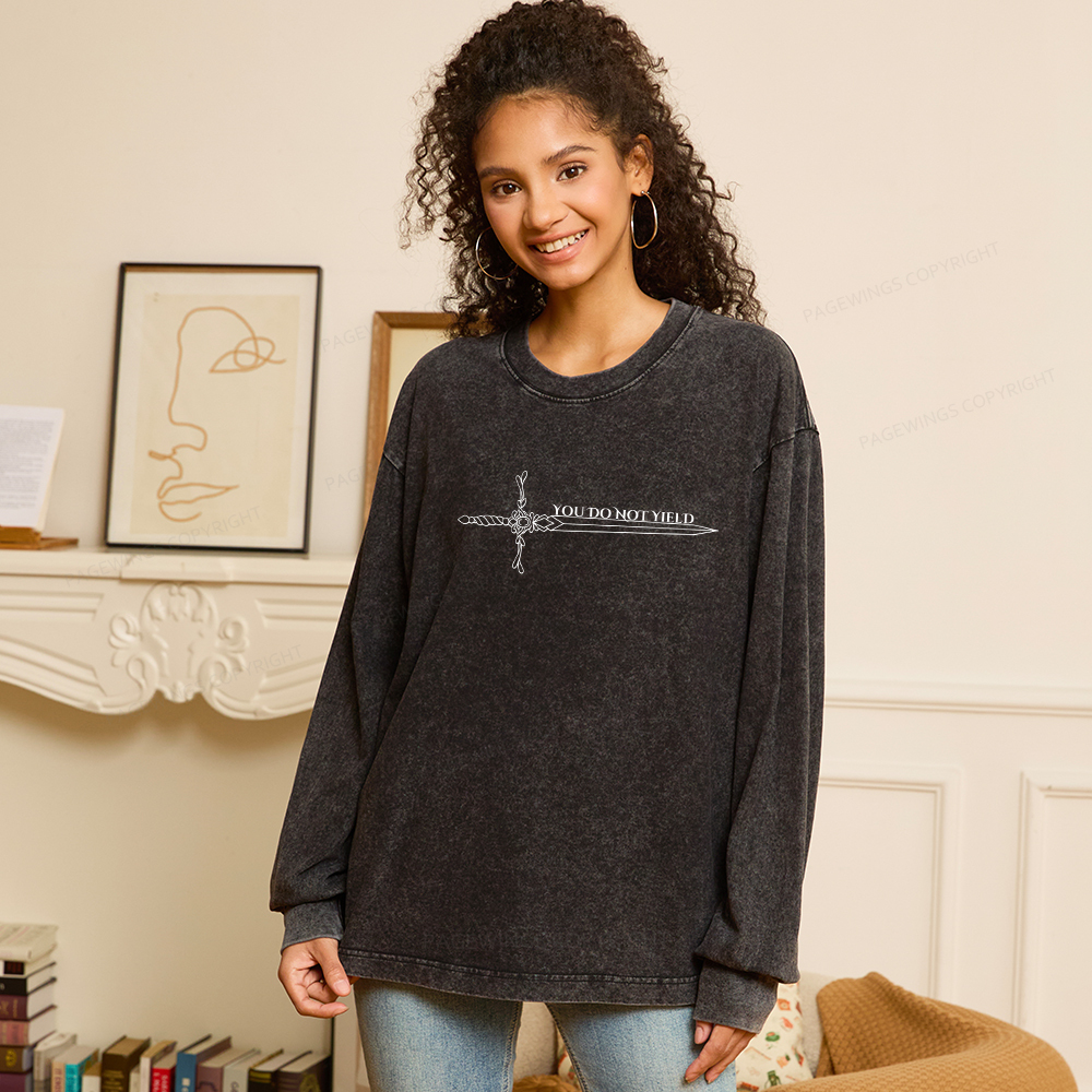 Pagewings You Do Not Yield Unisex Washed Long Sleeve T-shirt 