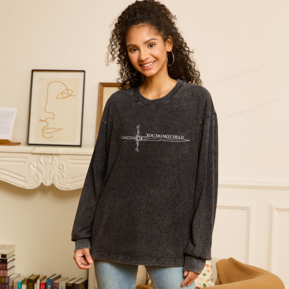 Pagewings You Do Not Yield Unisex Washed Long Sleeve T-shirt 