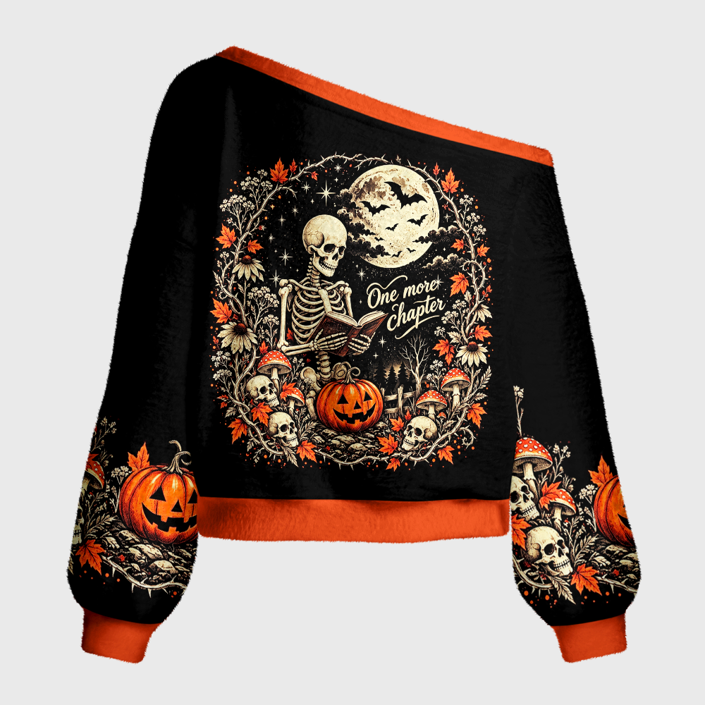 Pagewings One More Chapter Off Shoulder Ugly Knit Sweater