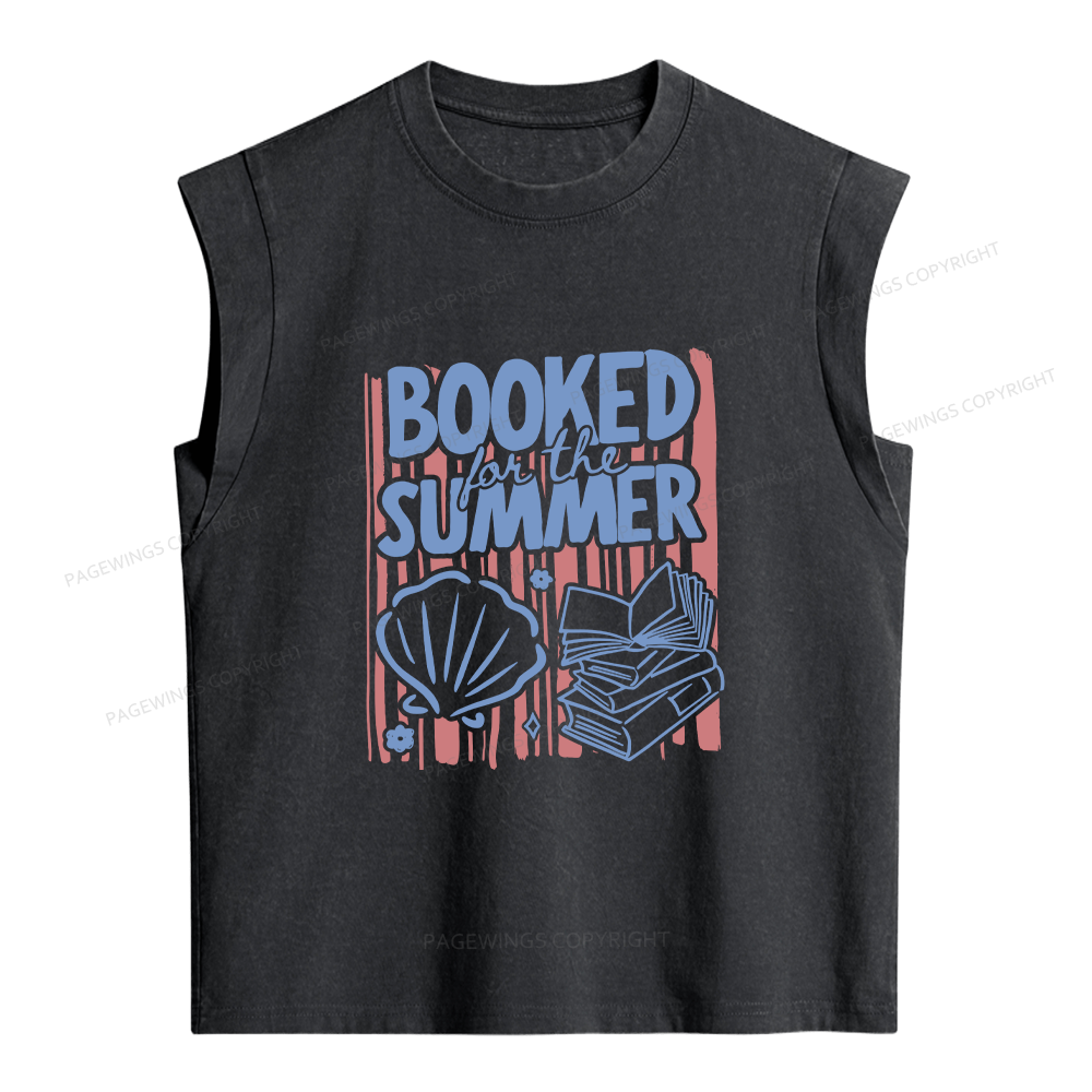 Pagewings Booked for the Summer Women's Washed Tank Top