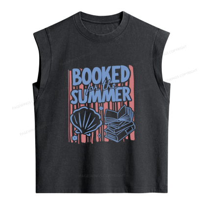 Pagewings Booked for the Summer Women's Washed Tank Top