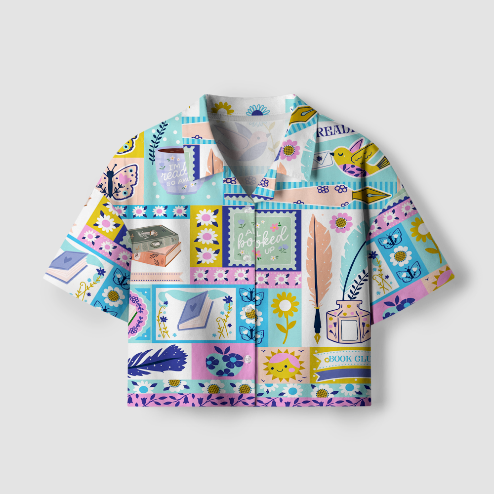 Pagewings All Booked Up Women's Camp Shirt