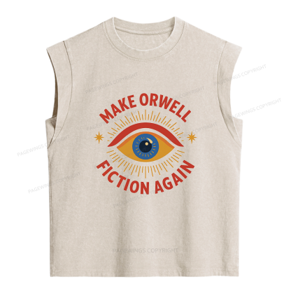 Pagewing Make Orwell Fiction Again Women's Washed Tank Top