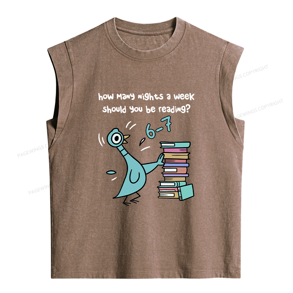 Pagewings Pigeon 6-7 Reading Women's Washed Tank Top