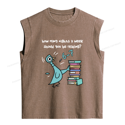Pagewings Pigeon 6-7 Reading Women's Washed Tank Top