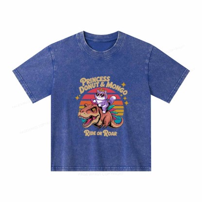 Pagewings Princess Donut & Mongo Unisex Kids Washed T-shirt