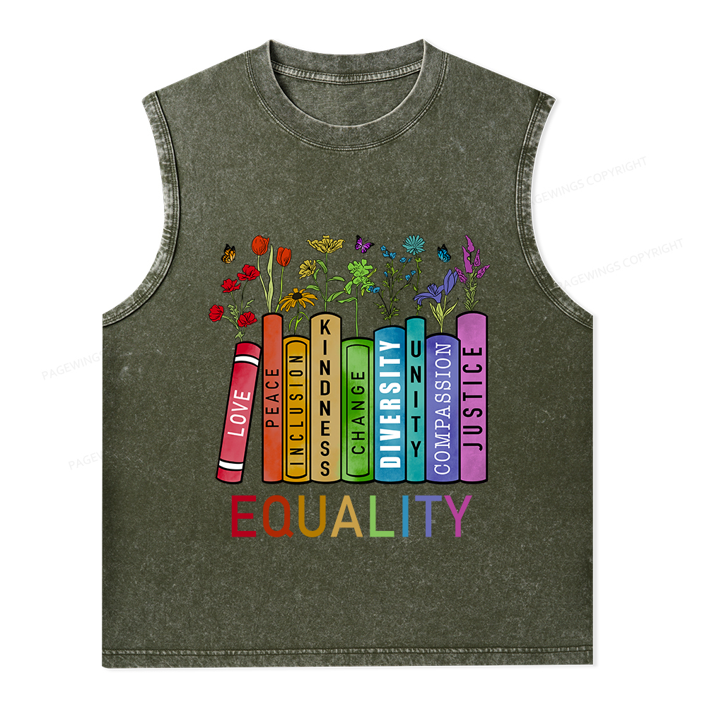 Pagewings Equal Rights Shirt Unisex Washed Tank Top