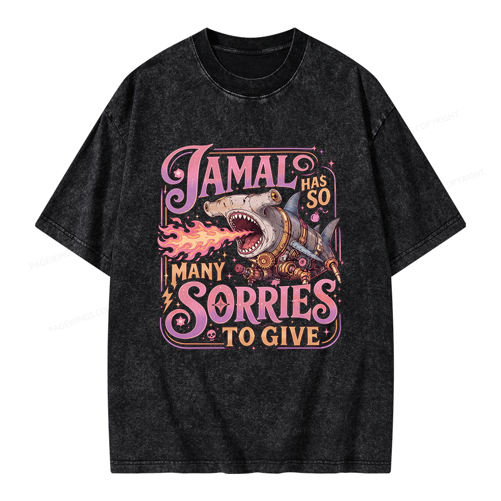 Pagewings So Many Sorries To Give Unisex Washed T-shirt