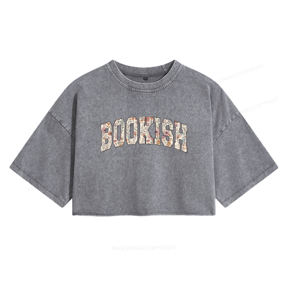 Pagewings Bookish Women's Washed Cropped T-shirt