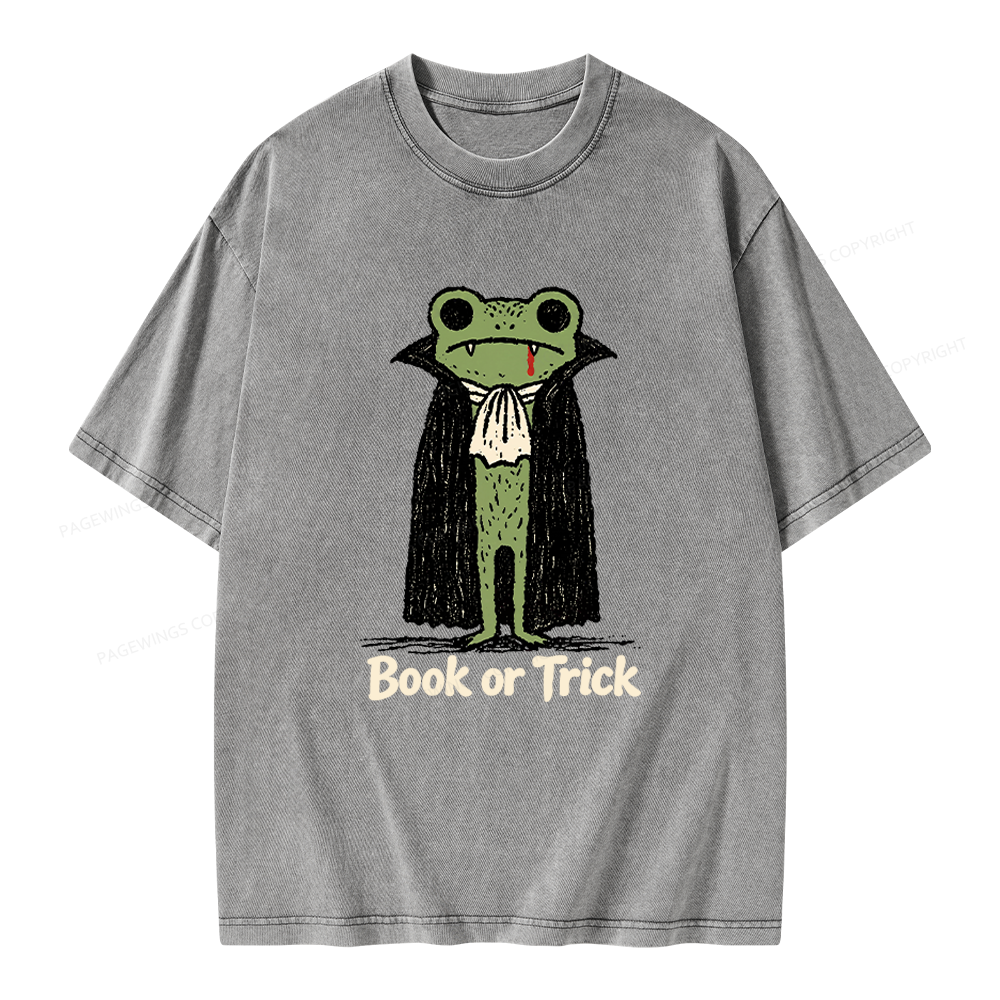 Pagewings Frog Halloween Unisex Washed T-shirt