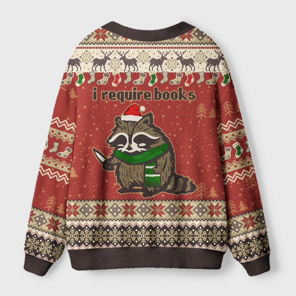 Pagewings I Require Books Light Knit Unisex Cardigan Sweaters