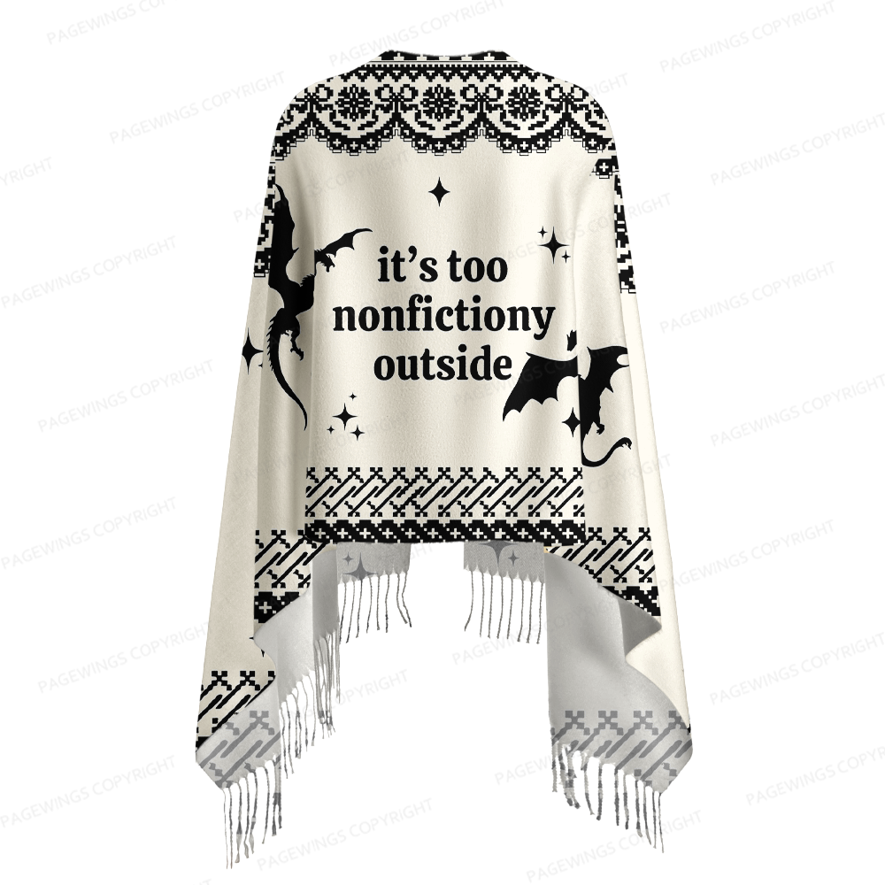 Pagewings Fantasy Bookish Long Fringe Scarf 