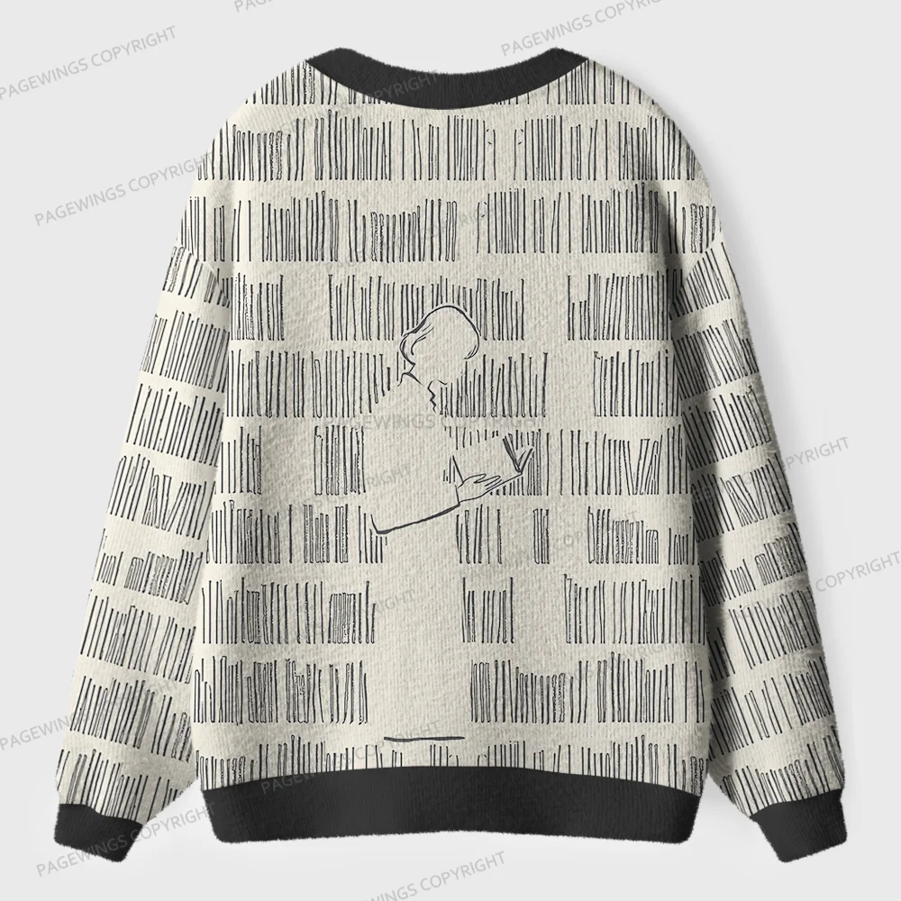 Pagewings Book Girl Unisex Ugly Cardigan Sweaters