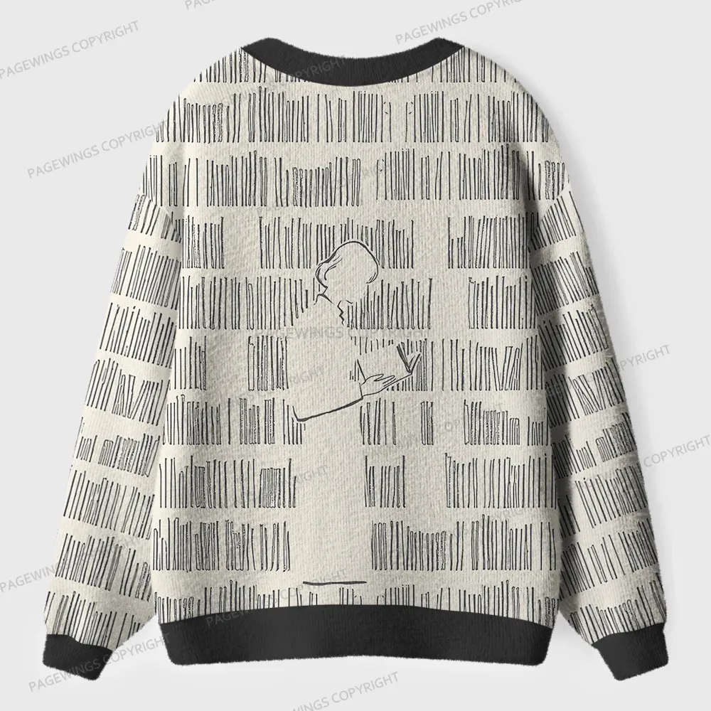 Pagewings Book Girl Unisex Ugly Cardigan Sweaters